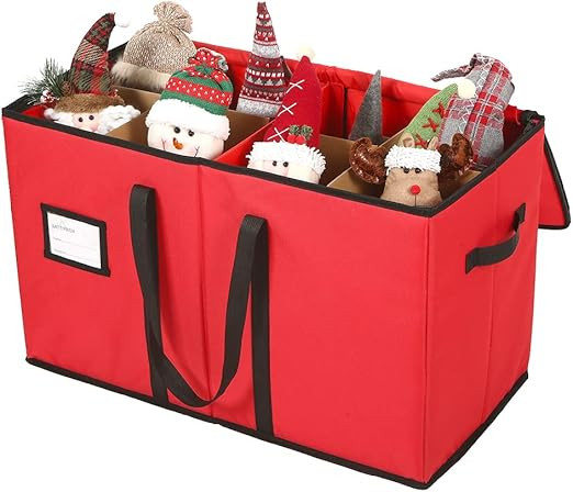 Sattiyrch Christmas Figurine Storage Box & Xmas Figurine Container -600D Canvas Ornament Storage ... | Amazon (US)