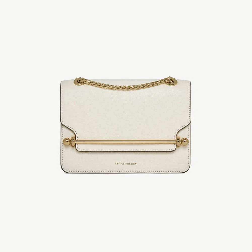 Strathberry - East/West Mini - Crossbody Leather Mini Handbag - Cream | Strathberry
