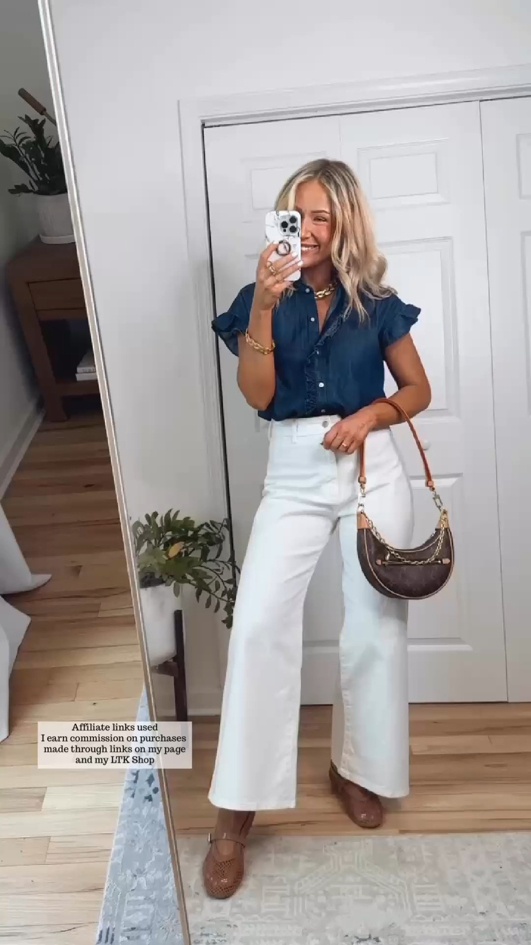 Stylish casual summer outfit

Walmart ruffle denim shirt, Target wide leg ankle jeans, chic style