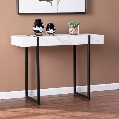 Wennan Modern Faux Marble Console Table Black/White - Aiden Lane | Target