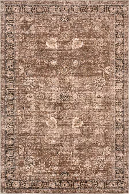 Brown Bayberry Vintage Washable 9' x 12' Area Rug | Rugs USA