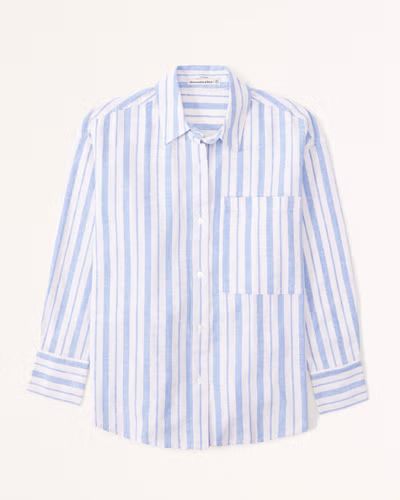 Oversized Linen-Blend Shirt | Abercrombie & Fitch (US)