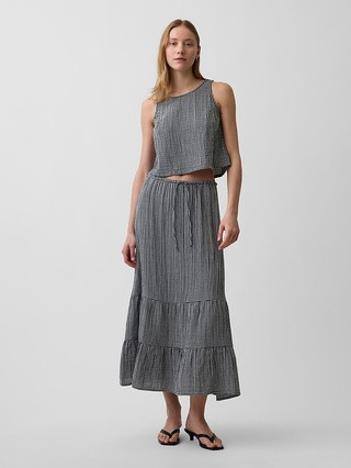 Cotton Gauze Tiered Easy Maxi Skirt | Gap (CA)