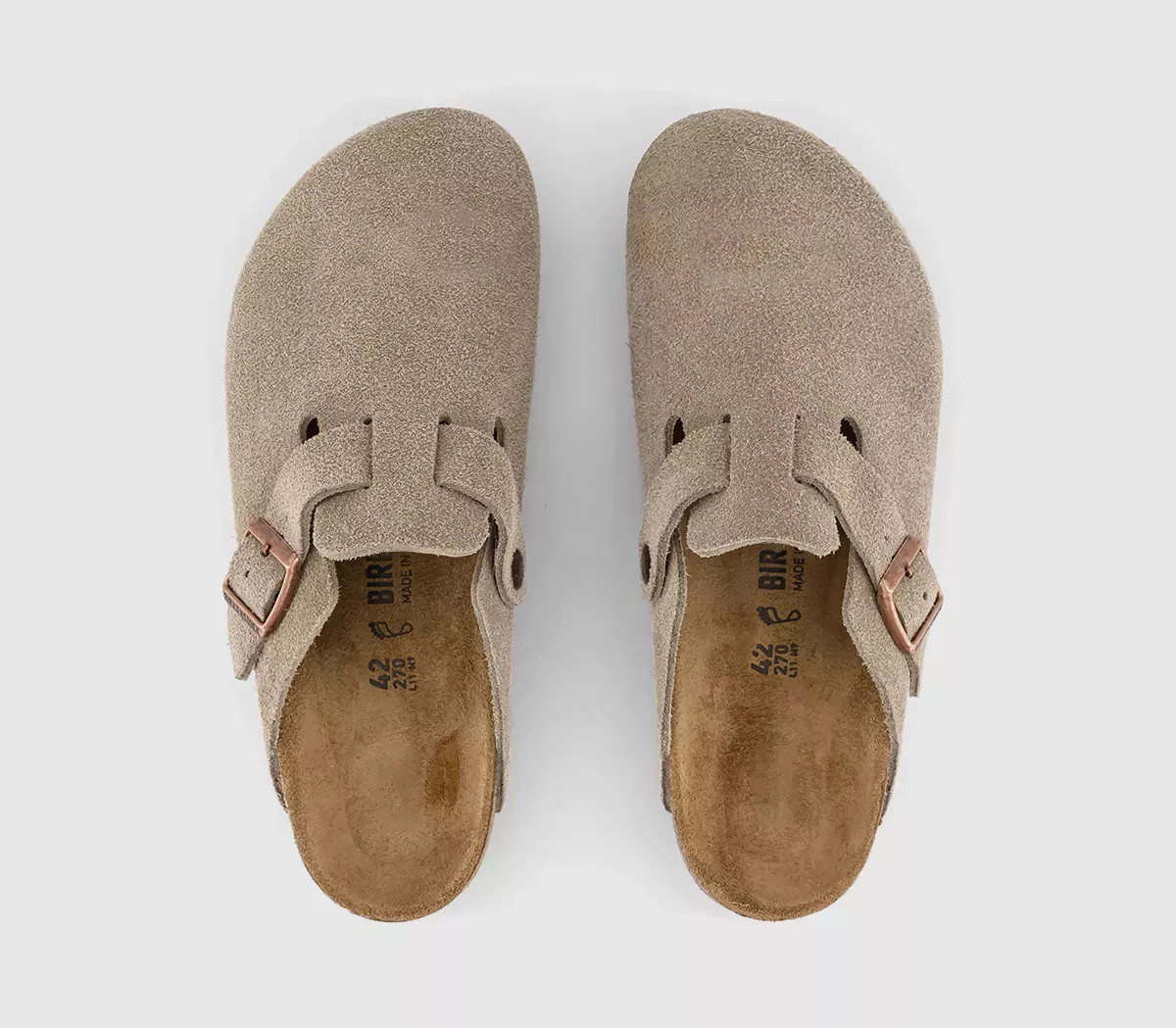 BIRKENSTOCK Mens Boston Clog Suede Taupe - Transitional Footwear | Office Shoes (UK)