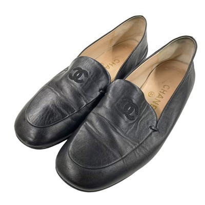 CHANEL #6 Coco mark embroidered loafers black Size: 37 | eBay US