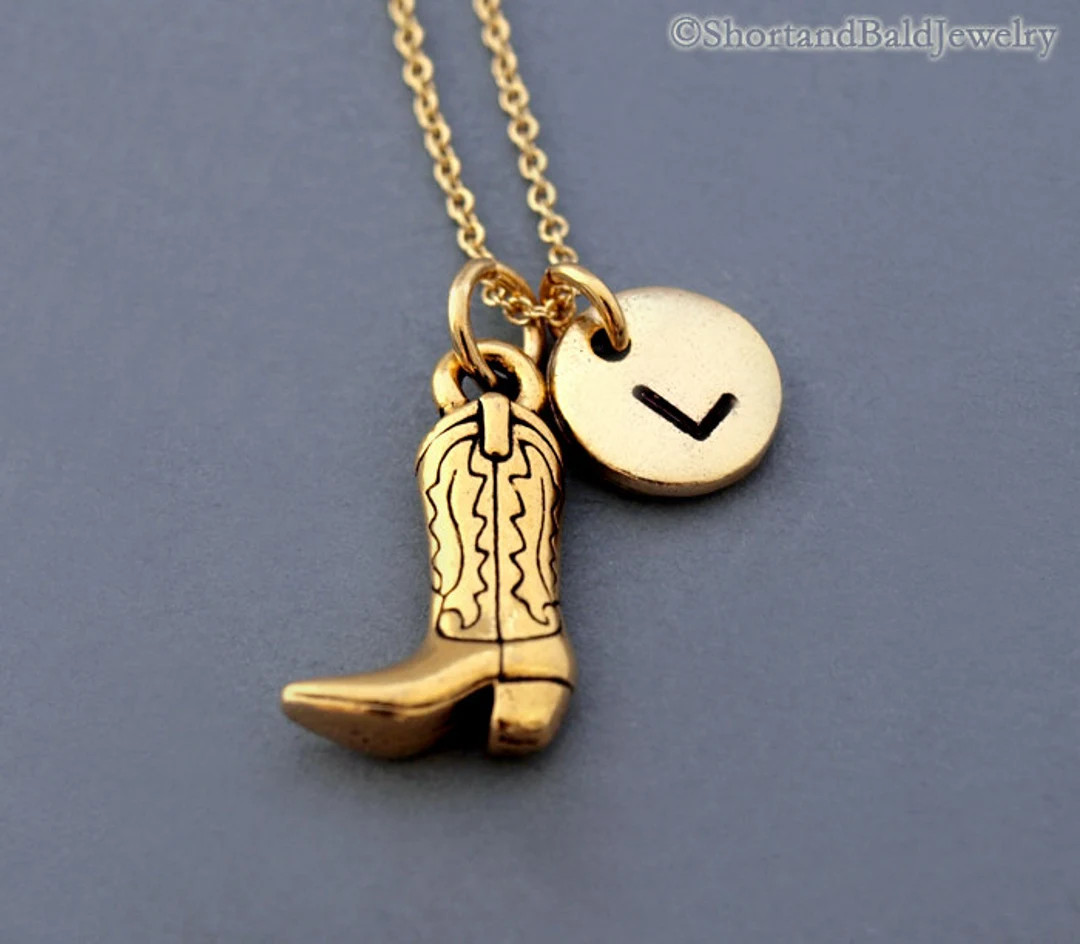 Cowboy Boot Necklace Cowgirl Boot Necklace Gold Cowboy - Etsy | Etsy (US)
