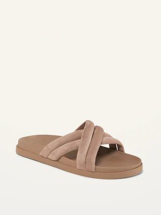 Faux-Suede Cross-Strap Slide Sandals for Women | Old Navy (US)