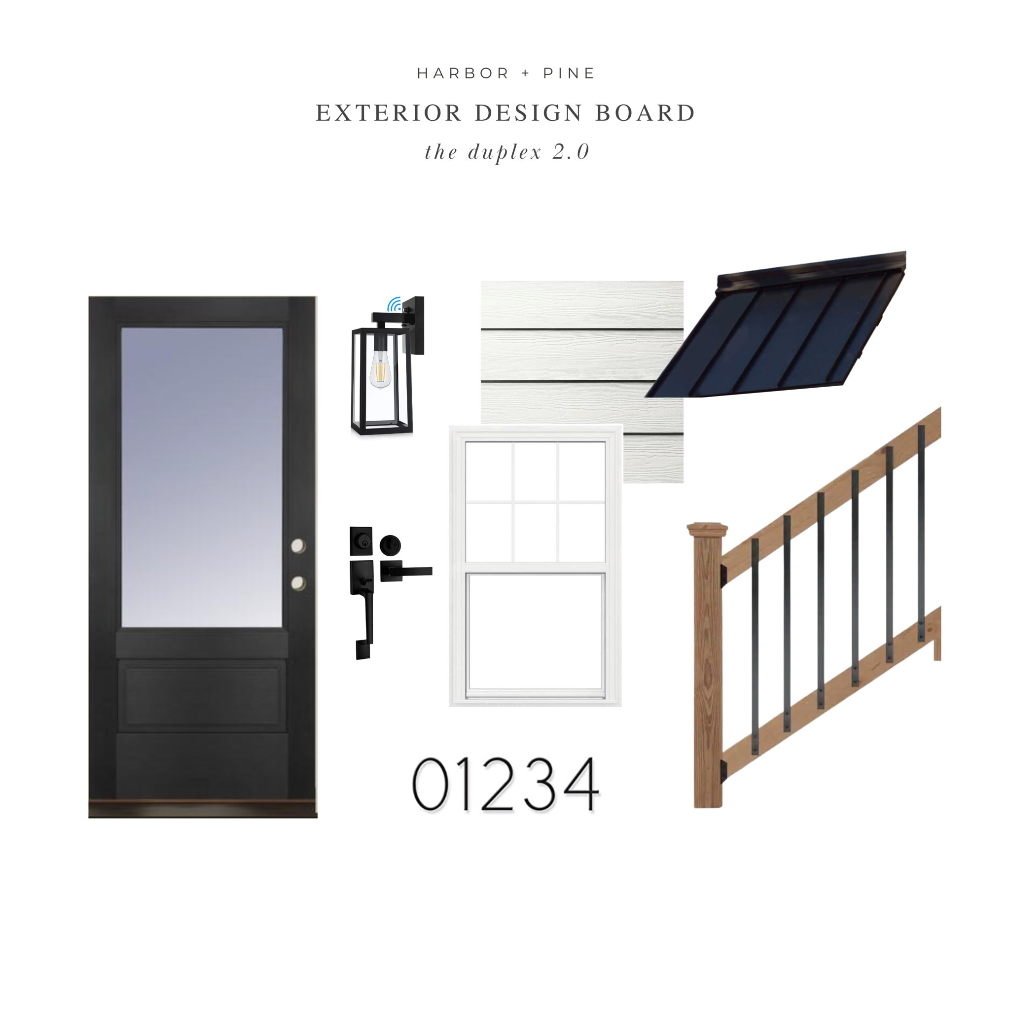The Duplex 2.0 Design Board: The Exterior

The front door is from Menards, and the siding, metal roof, and windows are from our local hardware store.

#LTKhome
