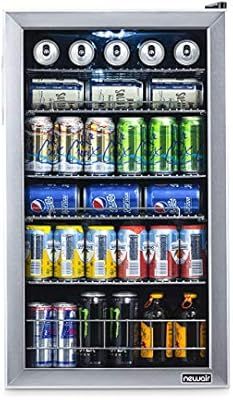 NewAir 126 Can Freestanding Beverage Fridge, Stainless Steel - Limited Edition Design | Amazon (US)