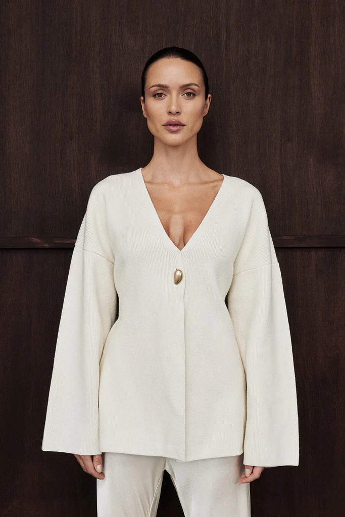 SCOUT CREAM LONG SLEEVE KNIT TOP | DISSH