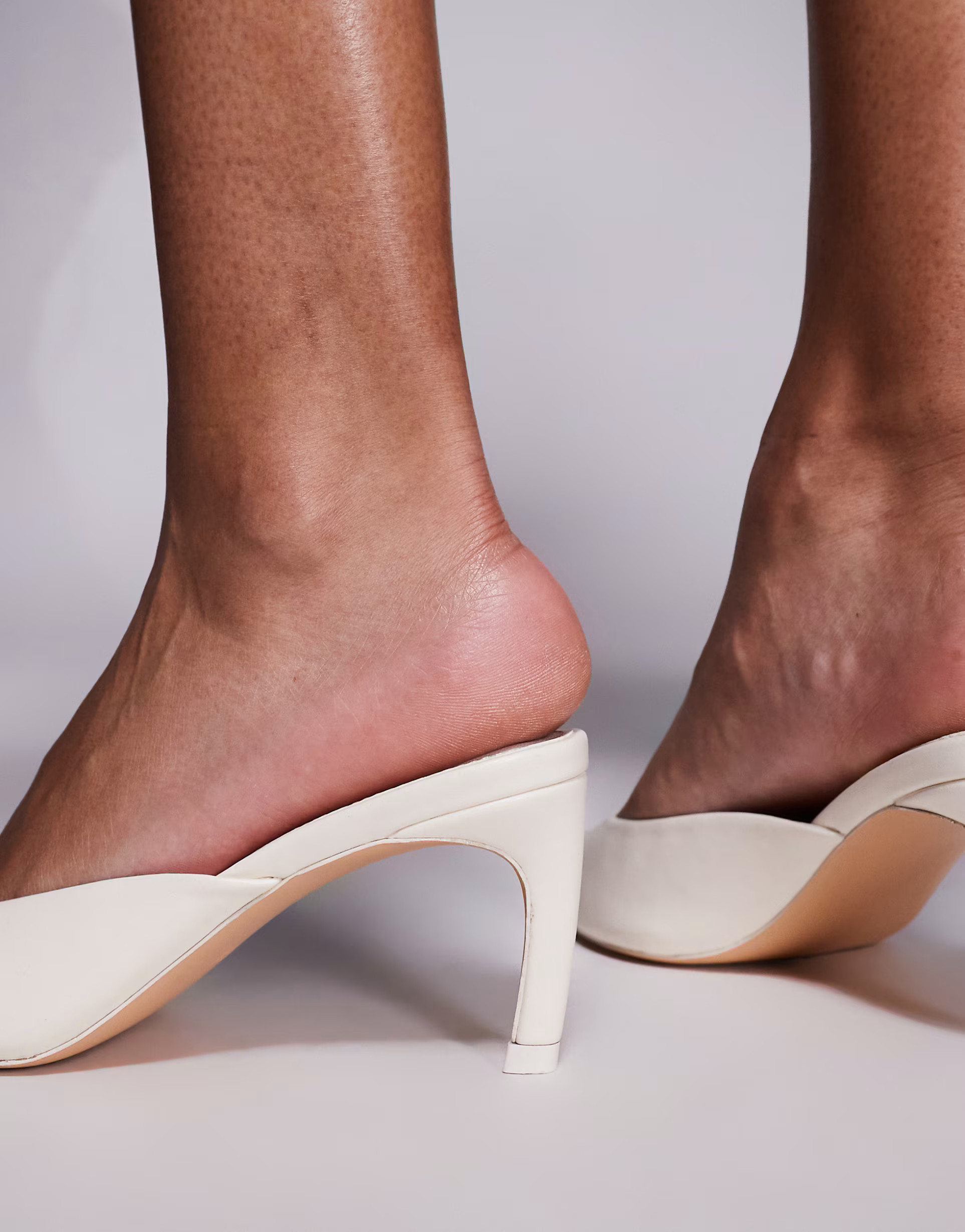 Public Desire Edgar curve heel pointed mules in cream | ASOS (Global)