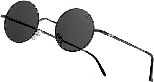 NIEEPA John Lennon Vintage Round Polarized Hippie Sunglasses Small Circle Sun Glasses | Amazon (US)