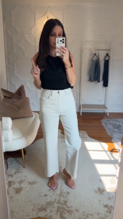 These I have in the other wash, too! They’re the Perfect Vintage Wide Leg Crop and I did my true size. Use code LTK20 at checkout. Linked to other pieces I love also!

#LTKxMadewell
