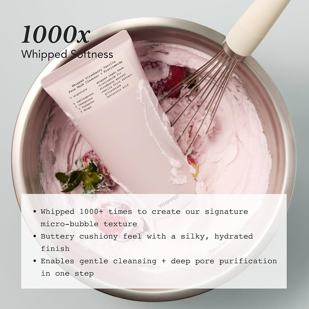 Whipped Korean Skincare Face Wash, Doubles as a Face Mask, Strawberry Vanilla, Hydrating Vegan Fa... | Amazon (US)