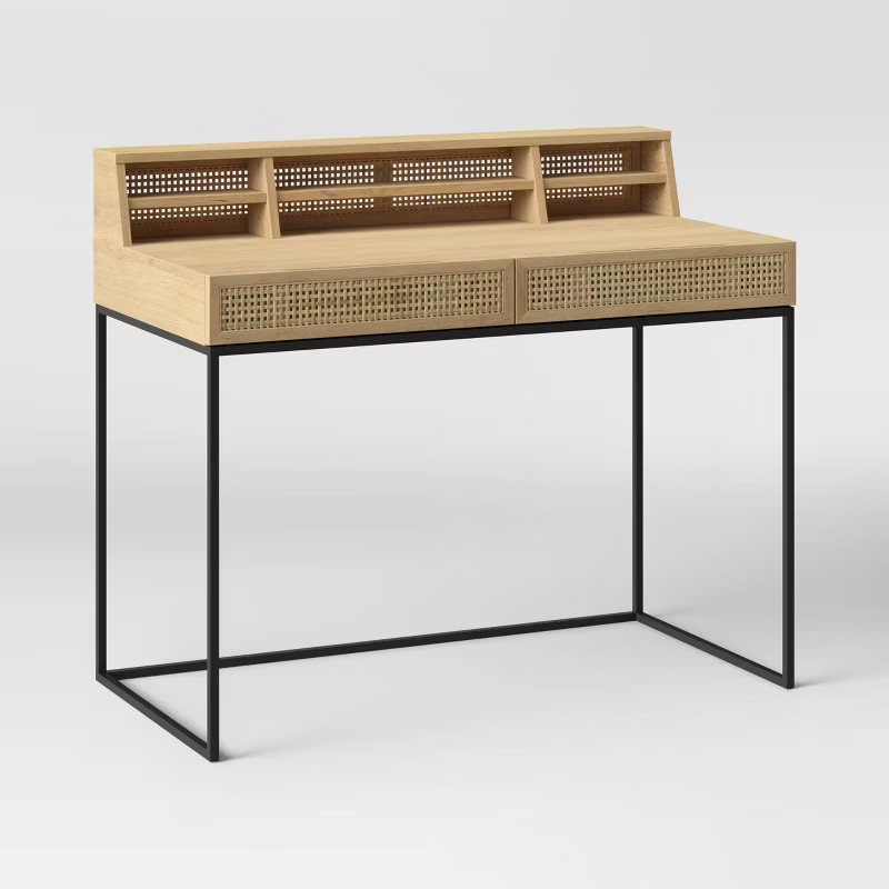 Belmar Writing Desk with Display Shelf and Drawers Natural - Project 62™ | Target