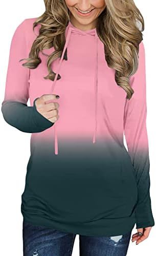 onlypuff Womens Hoodie Sweatshirts Casual Tunic Tops Long Sleeve Hoody with Kangaroo Pockets | Amazon (US)