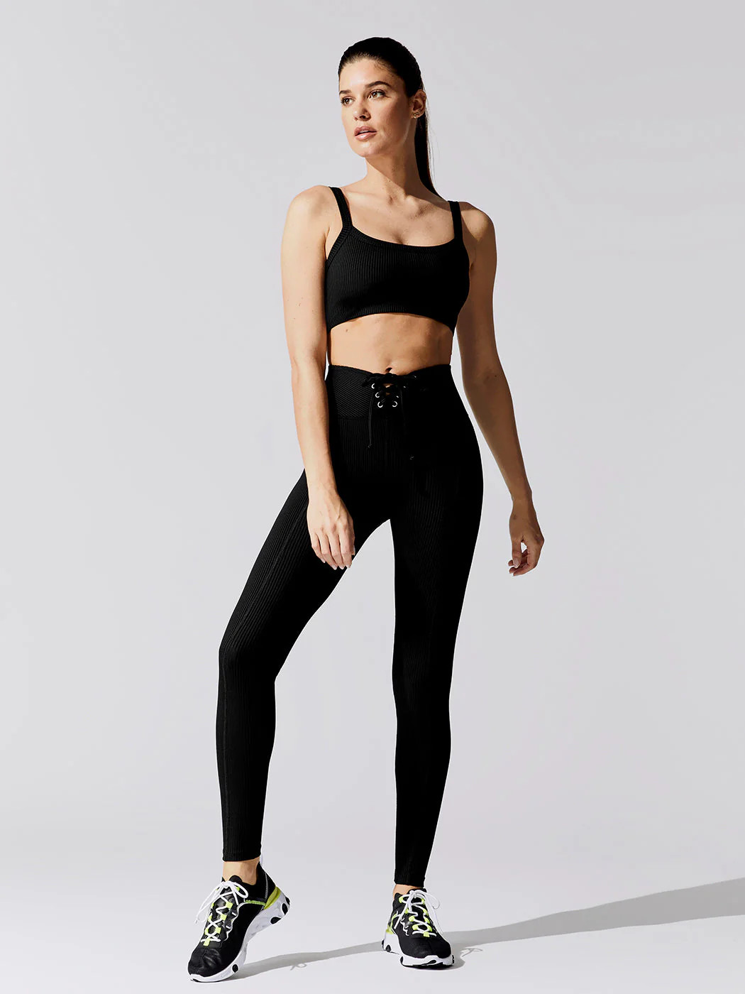 Ribbed Football Legging - Black | Carbon38