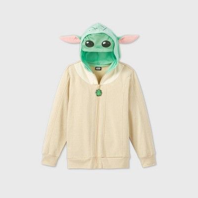 Boys' Star Wars The Mandalorian Baby Yoda Sweatshirt - Beige/Green | Target