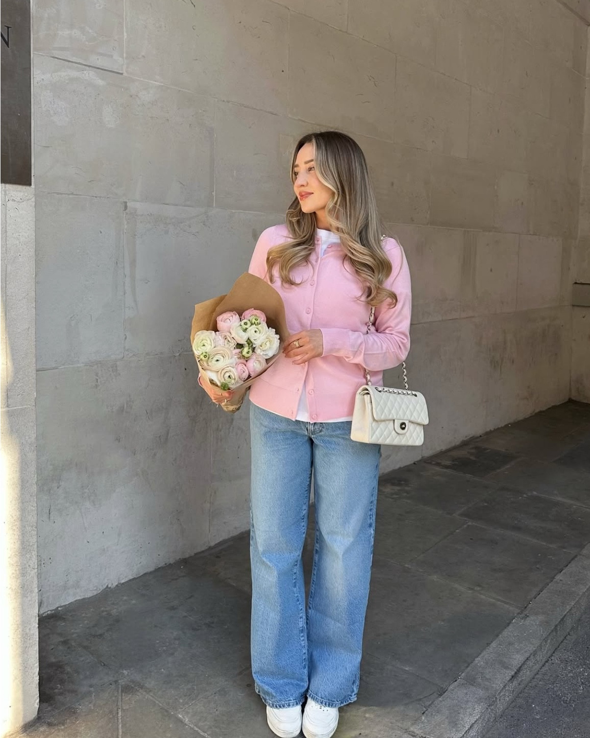 So happy to ditch the coats & it finally be cardigan weather. I love this outfit and so easy for you to recreate for spring! Cute, pink cardigan, blue denim jeans and classic white t-shirt. Full look in New Look, use my code FREYAKILLIN15 

 #LTKspring #LTKsale #LTKstyletip