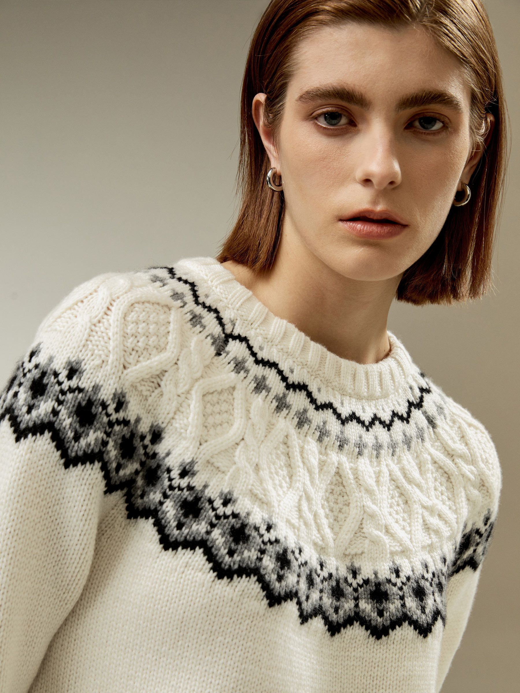 Fair Isle Crewneck Sweater | LilySilk