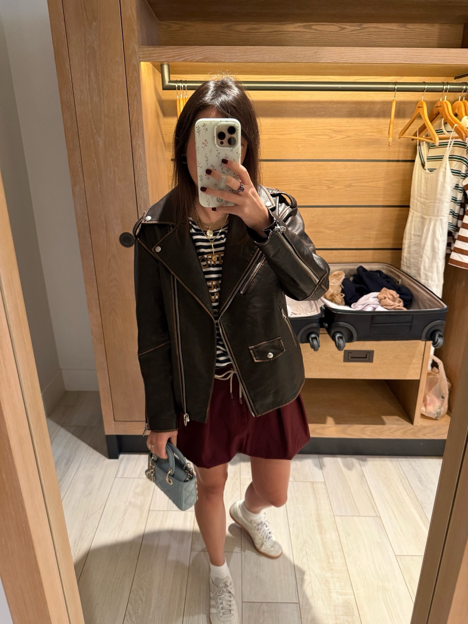 Blanknyc faux leather moto jacket in the perfect chocolate brown. So incredibly soft and well made! Wearing a XS in the coat. Zara tee and skirt both size small




#LTKSeasonal #LTKStyleTip #LTKFindsUnder100