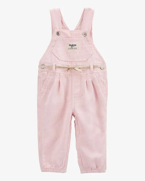 Baby Knit Denim Hickory Stripe Overalls - Pink - OshKosh B'gosh | Carter's | Carter's Inc