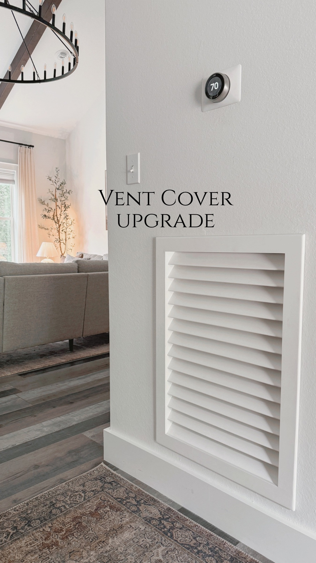 SALE ALERT 📣 I almost never see my beautiful louvered wood vent cover from @worthhome on sale. 

*I updated my builder-grade a/c vent cover in less than 30 minutes with a beautiful, louvered wood return cover! ✨ 
*The pine wood design is paintable, but comes in a true white that matched my walls, so I didn’t need to paint it. The only painting I had to do was touch-ups around the insert from where the walls used to be dark gray. 
*I was shocked at how headache-free this “project” was. I honestly wouldn’t even call it a project because it was so easy to finish. 


home update, home remodel, easy home project, diy, vent cover update, luxury, diy project, before and after

#LTKHome