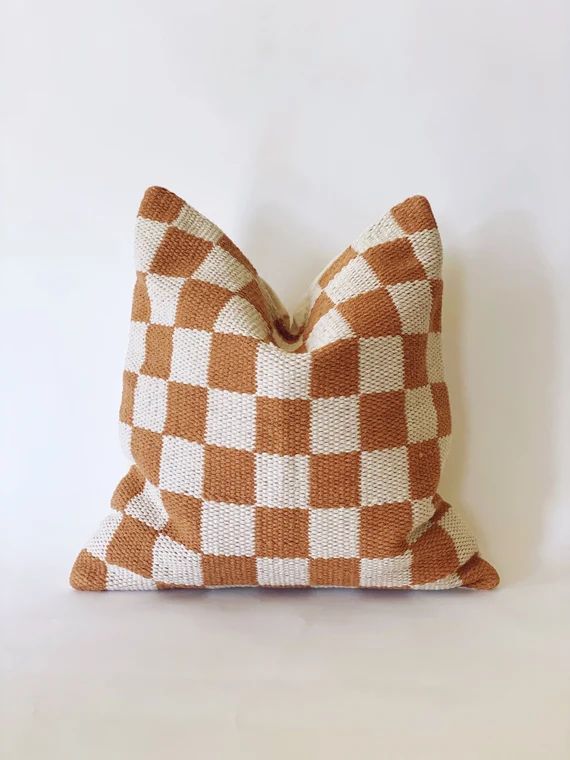 The CALLI 20" X 20" Hand Woven Pillow Cover | checkerboard pillow | check pillow | Etsy (US)