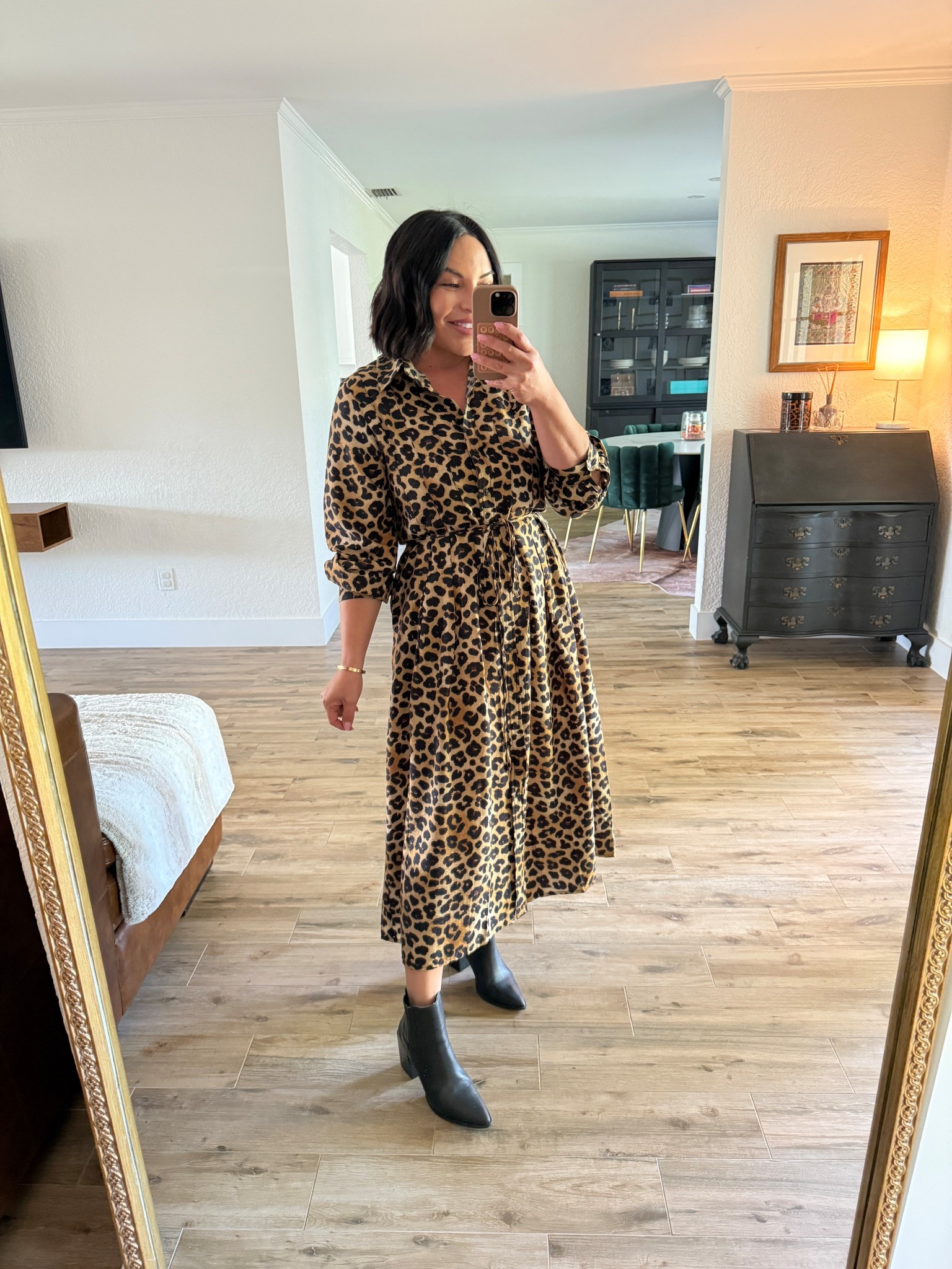 #animalprintdress #dress #mididress #booties #falloutfit 

#LTKFindsUnder50 #LTKFindsUnder100 #LTKStyleTip