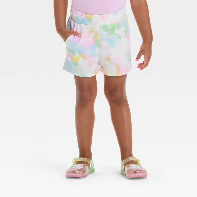 Toddler Girls' Knit Tie Dye Shorts - Cat & Jack™ 3T: Cotton Blend, Recycled Polyester, Midweight, Elastic Waist, French Terry | Target