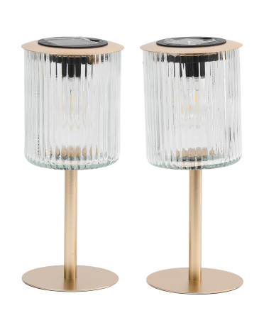 2pk 12x5 Metal And Glass Solar Table Lamps | TJ Maxx