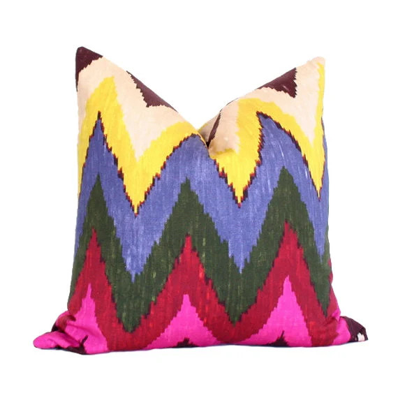 Adras Ikat Schumacher Designer Mulit-color Zig Zag Chevron - Etsy | Etsy (US)