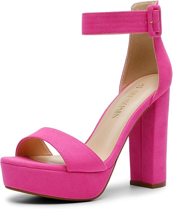 DREAM PAIRS Women's Hi-Lo High Heel Platform Pump Sandals | Amazon (US)