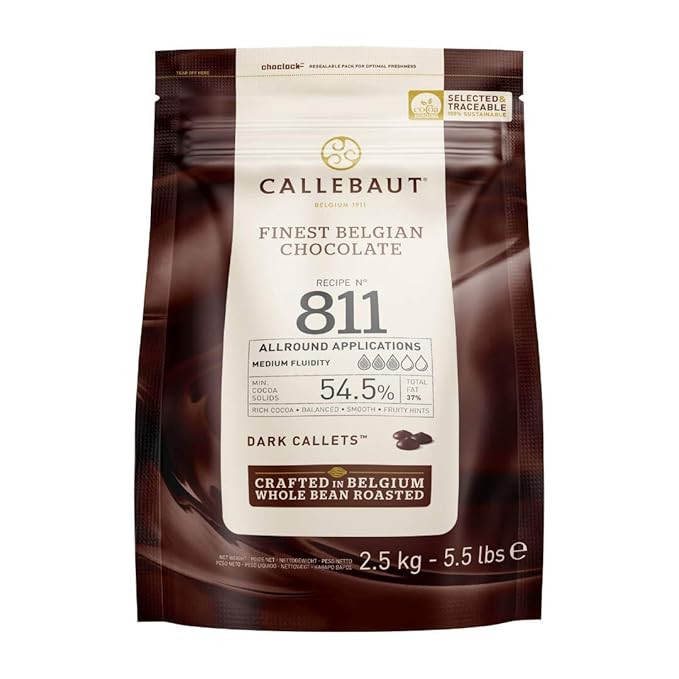 Callebaut Belgian Dark Couverture Chocolate Semisweet Callets, 54.5% - 5.5 Lbs | Amazon (US)