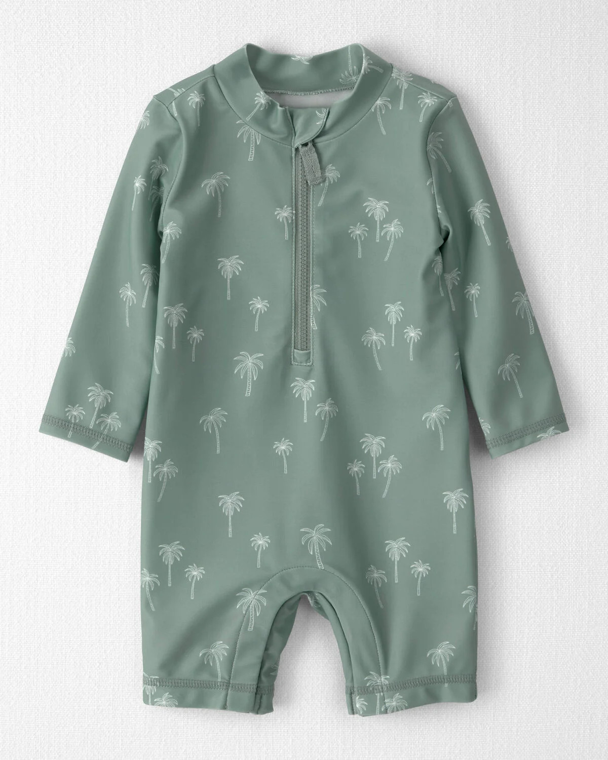 Baby Boy Recycled Long-Sleeve Rashguard Swimsuit in Palm Tree | Carter's Inc