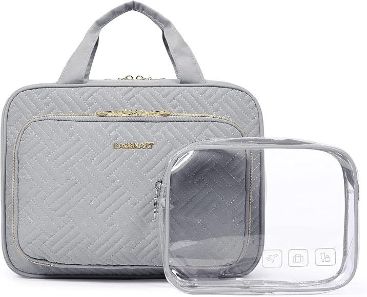 BAGSMART Toiletry Bag Hanging Travel Makeup Organizer with TSA Approved Transparent Cosmetic Bag ... | Amazon (US)