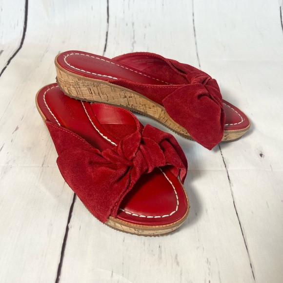 Bernardo Petra Red Bow Slide Sandal Anthropologie | Poshmark