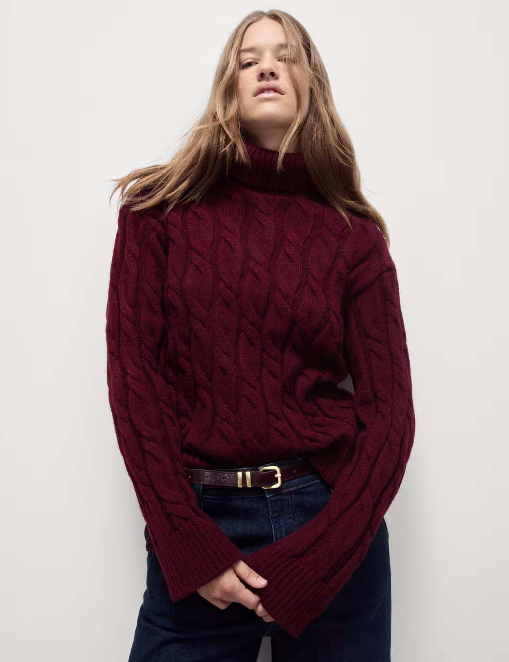 Cable Knit Roll Neck Jumper | Marks & Spencer (UK)