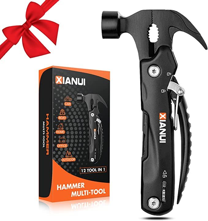 Gifts for Men, Multitool Hammer 12in1, Camping Accessories Survival Gear, Cool Gadgets for Men, A... | Amazon (US)