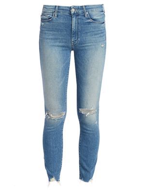 High-Rise Looker Ankle Fray Skinny Distressed Jeans | Saks Fifth Avenue