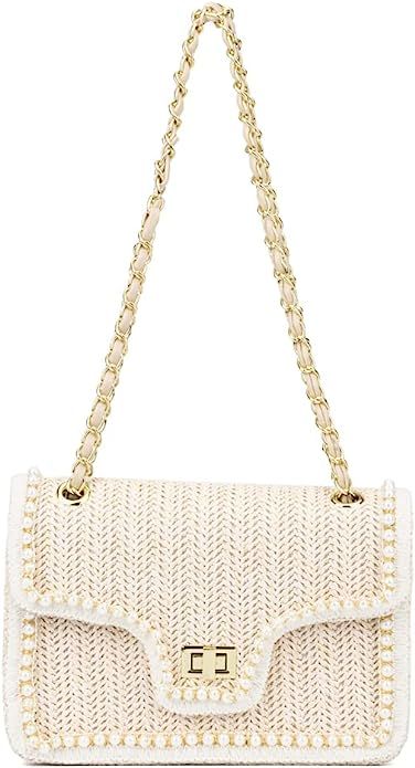 Olivia Miller Women's Fashion Arabella Tan Beige Woven Straw w Front Flap, Small Crossbody Bag, C... | Amazon (US)