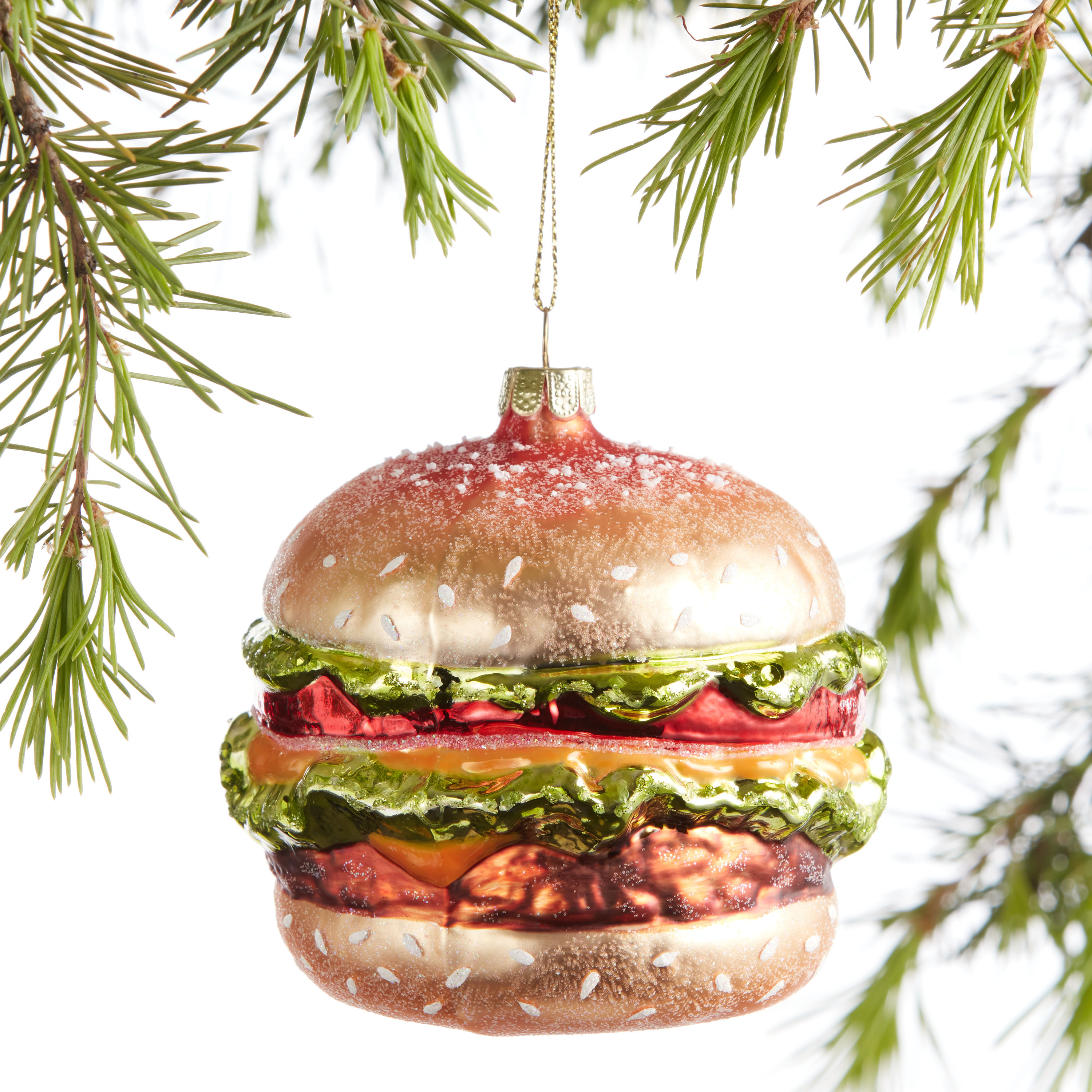 Glass Cheeseburger Ornament | World Market