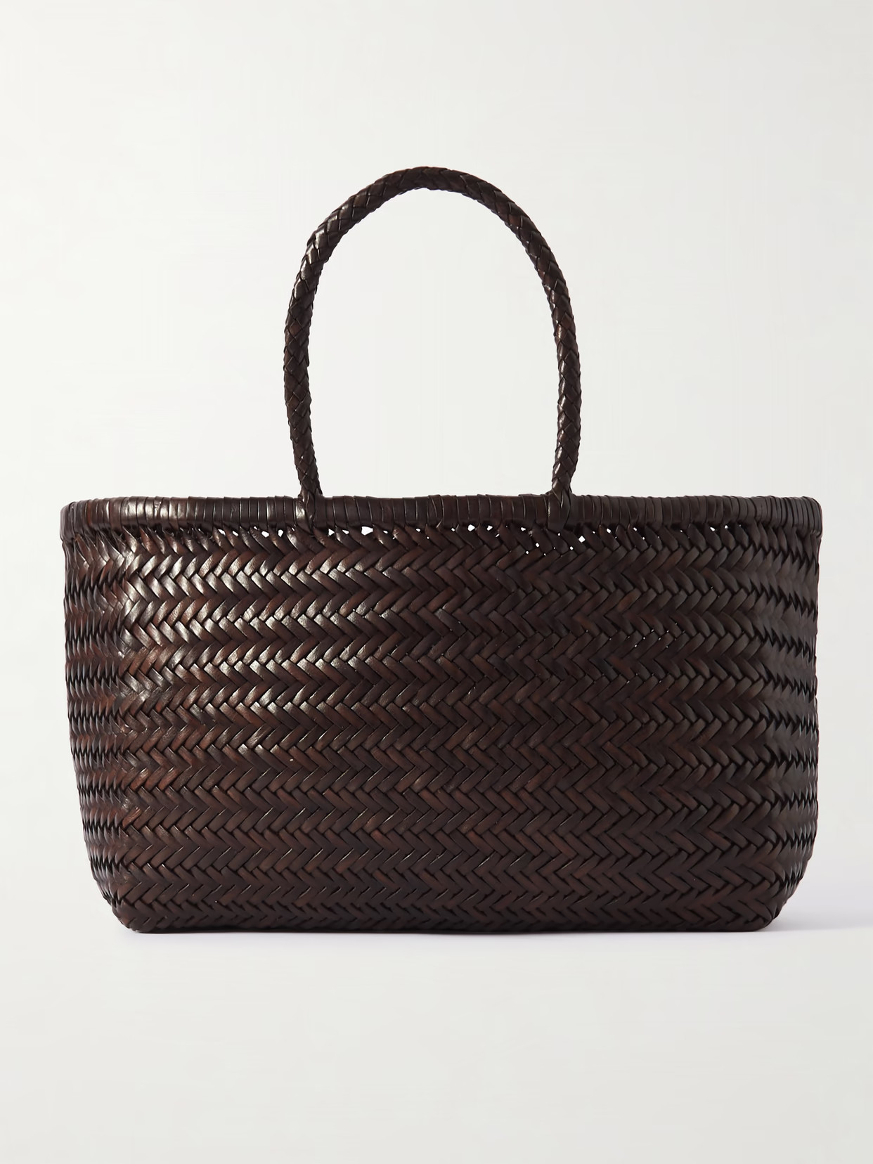 Dragon Diffusion - Bamboo Triple Jump Woven Leather Tote - Dark brown | NET-A-PORTER (UK & EU)