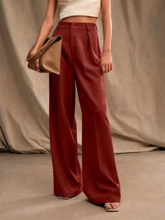 Anewsta Damen lässige, modische, elegante Mira Hose mit hoher Taille und geradem Bein | aktuelle... | SHEIN