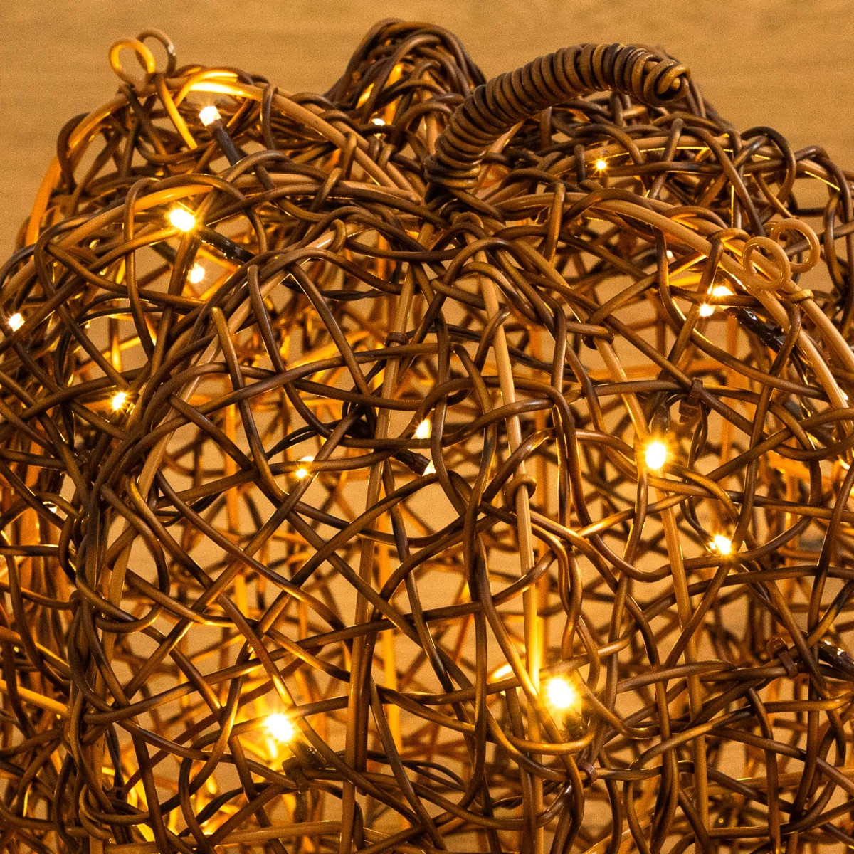 12In. Pre-Lit Autumn Rattan Fall Pumpkin With 40 Warm White LED Lights | Wayfair North America