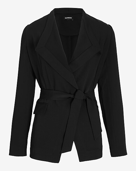 Belted Draped Blazer | Express