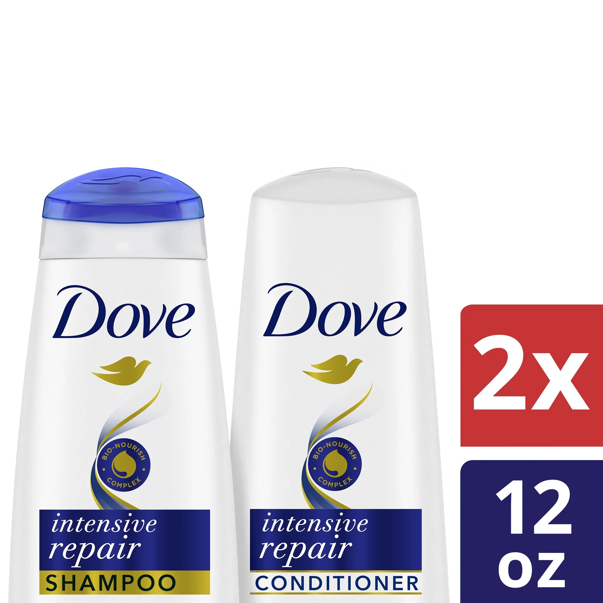 Dove Intensive Repair Strengthening Shampoo and Conditioner, 12 oz 2 Count | Walmart (US)