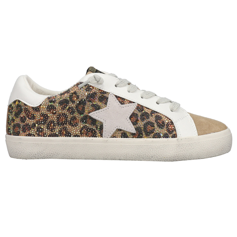 Brylee Leopard Rhinestone Lace Up Sneakers | Shoebacca