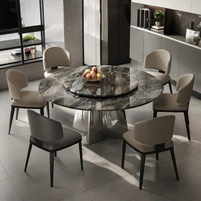 Simple Modern Faux Marble Round Dining Table Sets | Wayfair North America