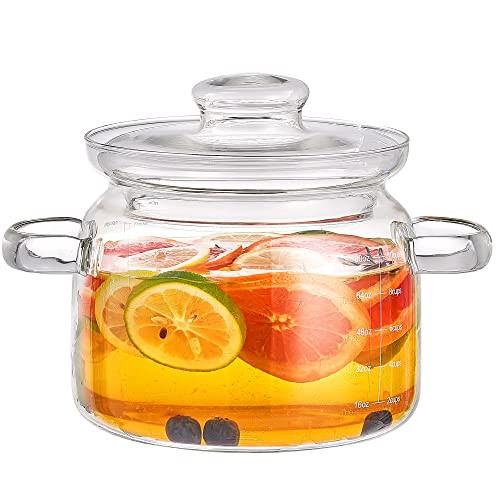 Simmer Pot, Potpourri,Heat-Resistant Borosilicate Glass Pot for Cooking on Stove with Lid,Glass Saucepan Cookware for Pasta, Baby Food & Milk,Microwave,and Dishwasher Safe(3-Quart) (3-Quart) | Amazon (US)